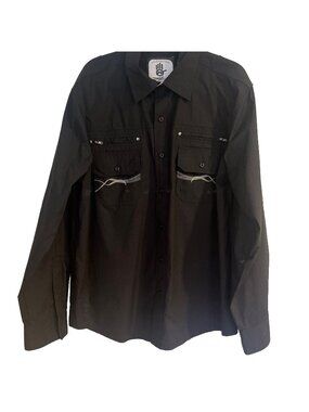 MISKEEN ORIGINALS Men’s Black Long Sleeve Button Up Sz 2XL